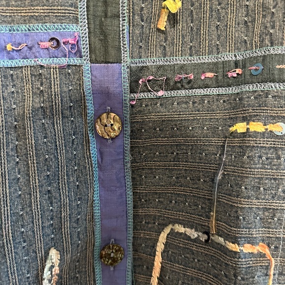 Vtg Artsy Yak Magik Large Jacket Boho Shacket   Embroidered Yarn Women’s silk - Picture 3 of 16